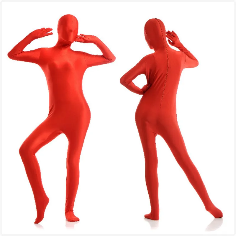 Red Follbody Catsuit Full Body Spandex Cosplay Costumes Zentai Suit