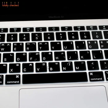 

Silicone Skin Protector Laptop For Macbook New Air 13" 2018 Released A1932 With Touch Id Black Color Korean Keyboard Cover