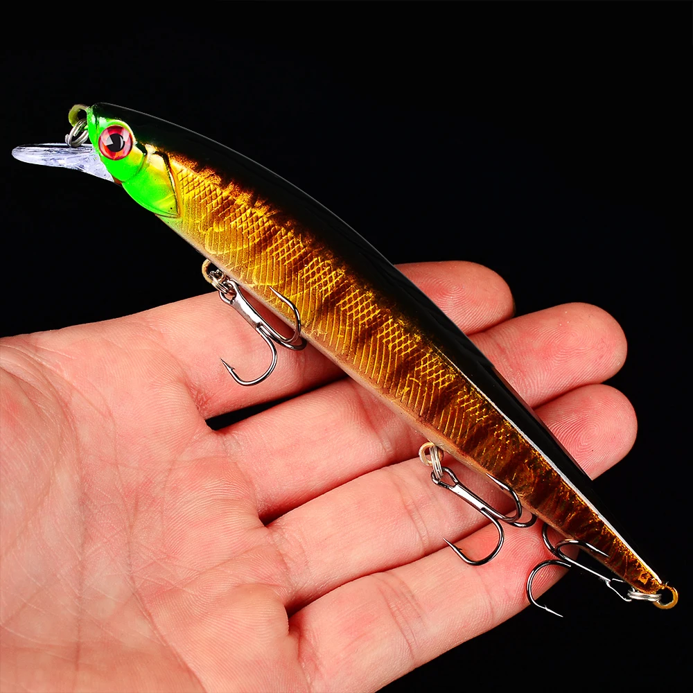 

Sunlure 3D Print Minnow 1pc Fishing Lures 14cm-18.5G Hard Lure 8 colors Fishing Tackle 6# Hook Hard Artificial Bait Top Lure