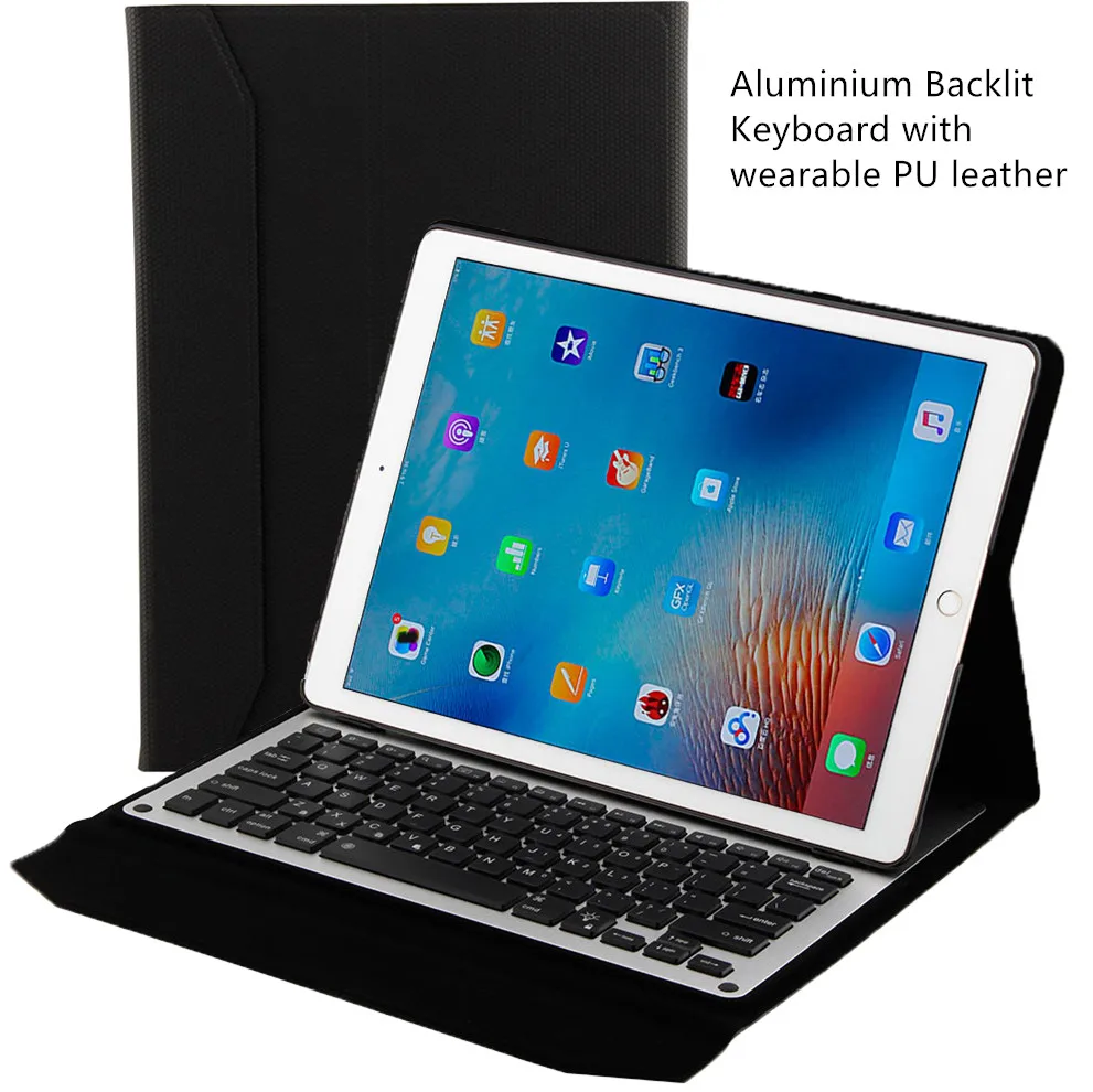 

For iPad pro 12.9 case keyboard 2018 Metal Backlight Wireless Bluetooth Keyboard Auto Sleep/Wake up stand flip case cover