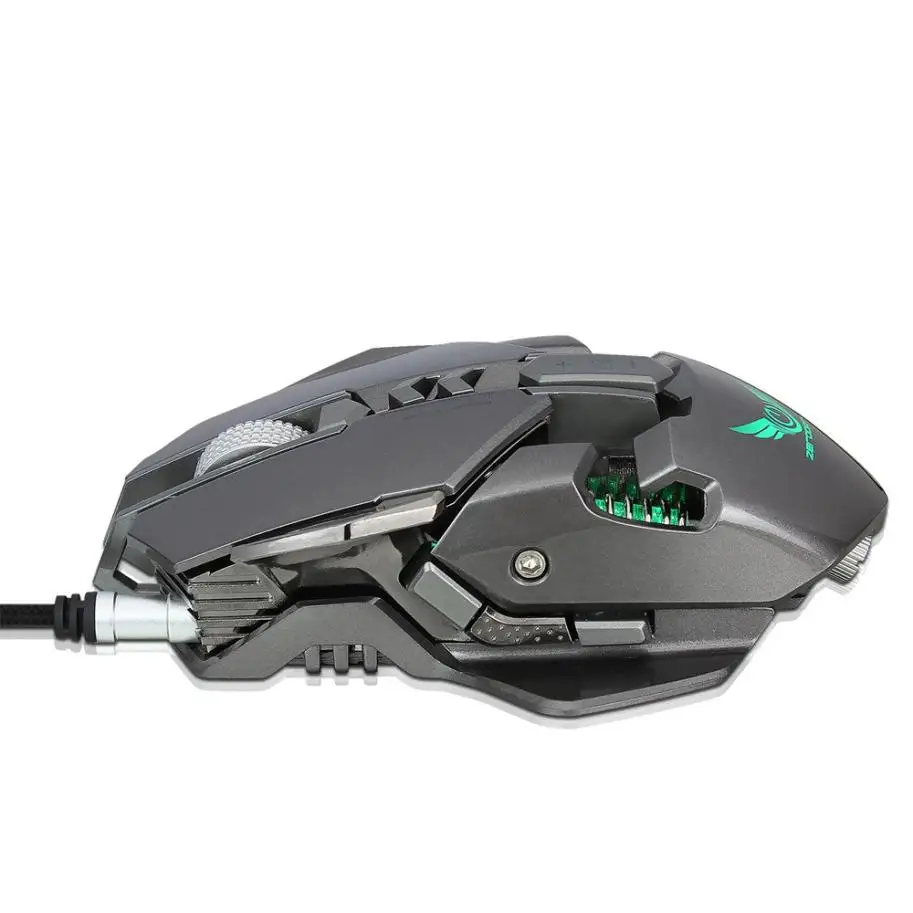 Игровая мышь ZERODATE X300GY USB Проводная 4000 точек/дюйм 7 кнопок макро оптическая игровая мышь светодиодный подсветка игровая мышь# D25