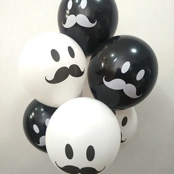 

50pcs 12 Inch Latex Balloons Quality White Balloons Moustache Balloons Stag Night Decoration Fathers Day Party Decor Balloons