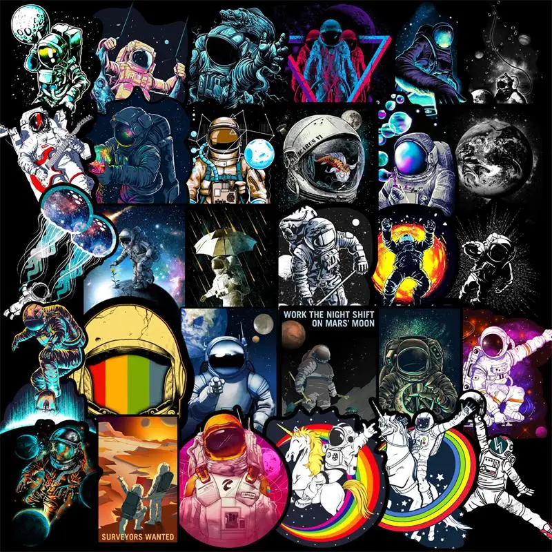 50 Pcs Outer Space Stickers for Laptop Car Motorcycle Skateboard Fridge Luggage Backpack Phone Bike Decal Cool Creative Stickers
