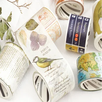 

1 Pcs Creative Let's Go Travel Second Washi Tape Adhesive Tape DIY Scrapbooking Sticker Label Masking Tape