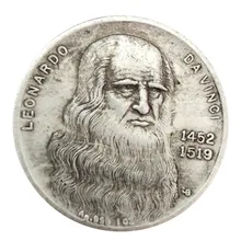 1452-1519 da vinci moeda artesanato prata moeda coleção comemorativa