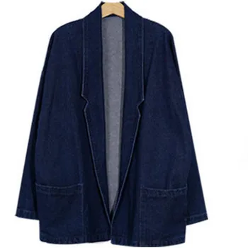 

New loose coat Women Long Sleeve Basic Coats Vintage Cacual Denim Jacket