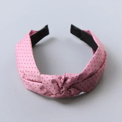 New Fashion Girls Cute Cartoon Dot Flower Smile Face Cloth Headband Kids Birthday Gifts Hairbands Hair Bands Hair Accessories - Цвет: 4