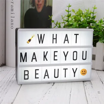 

A6 Size Led Letter Lamp DIY Plastic Light Box With 90 Letters Plasic Lightbox Led Marquee Sign Table Decoration Lighting