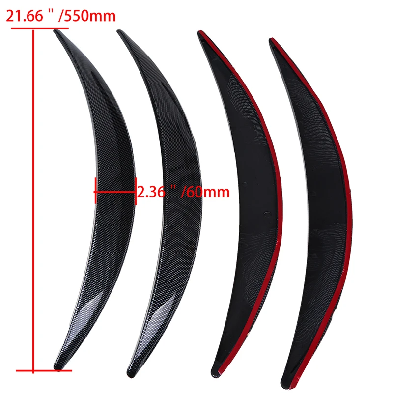  POSSBAY Car Wheel Eyebrow Arch Wheel Eyebrow Protector Chrome/Imitation Carbon Fiber Mud Guard Univ
