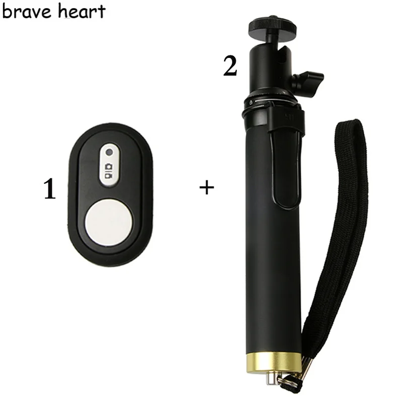 

brave heart camera bag waterproof case , Bluetooth Remote Control Selfie Stick monopod for Xiaomi YI 4k 2 Camera accessories