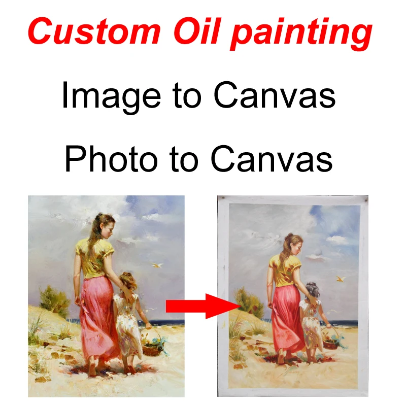 Custom oil painting photo image or picture convert to hand painted