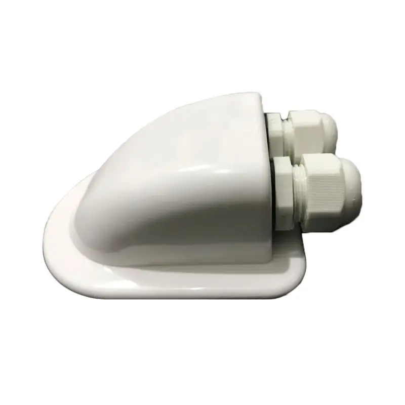 

ABS Solar RV Yacht Stand Roof Duct Cable Entry Double Hole Round Junction Box White qiang