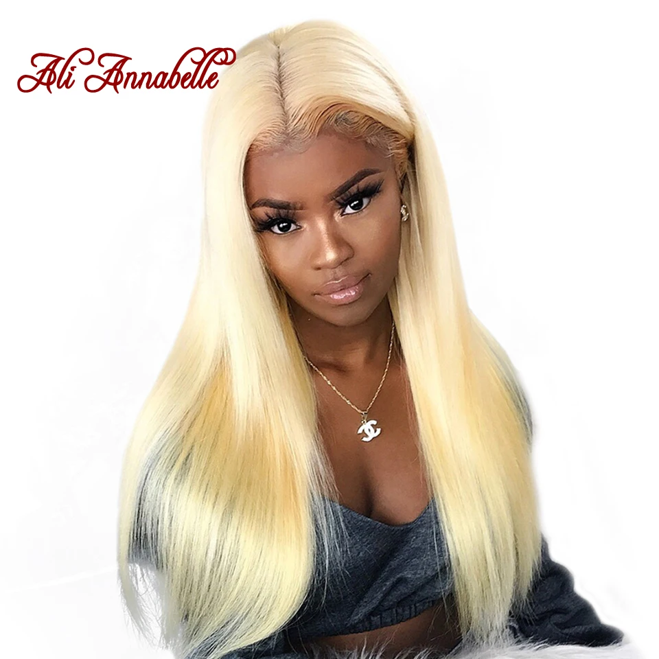 

Ali Annabelle Malaysian Straight Human Hair #613 Bundles with Closure 4*4 Lace Closures 100% Remy Blonde Human Hair Weave