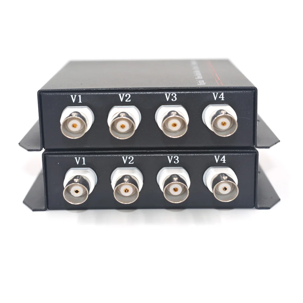  4CH Video Fiber optic Media Converter (Tx / Rx) - Multi mode 2Km Transmitter Receiver for Security  - 32841880714