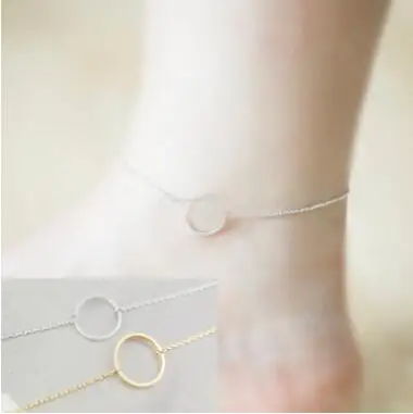 

L 074 2018 hot selling sexy women's fashion anklet round alloy geometric circle anklet jewelry couple jewelry accessories factor