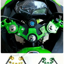 Мотоцикл с ЧПУ Алюминиевый зажим на ручке для Kawasaki Ninja 250 Ninja 300 2013