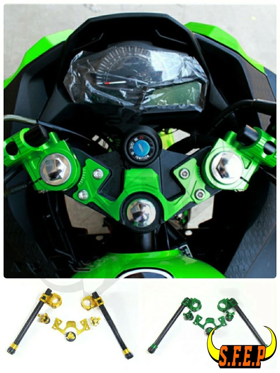 Алюминиевый зажим для руля Kawasaki Ninja 250 300 2013 2014 2015 2016|Накладки и декоративные