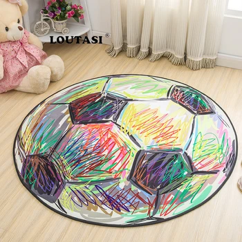 

LOUTASI Round Carpets Cartoon Printed mat carpet for living room Bedroom Home Decor Anti-slip Kid Rugs Baby Crawling Blanket
