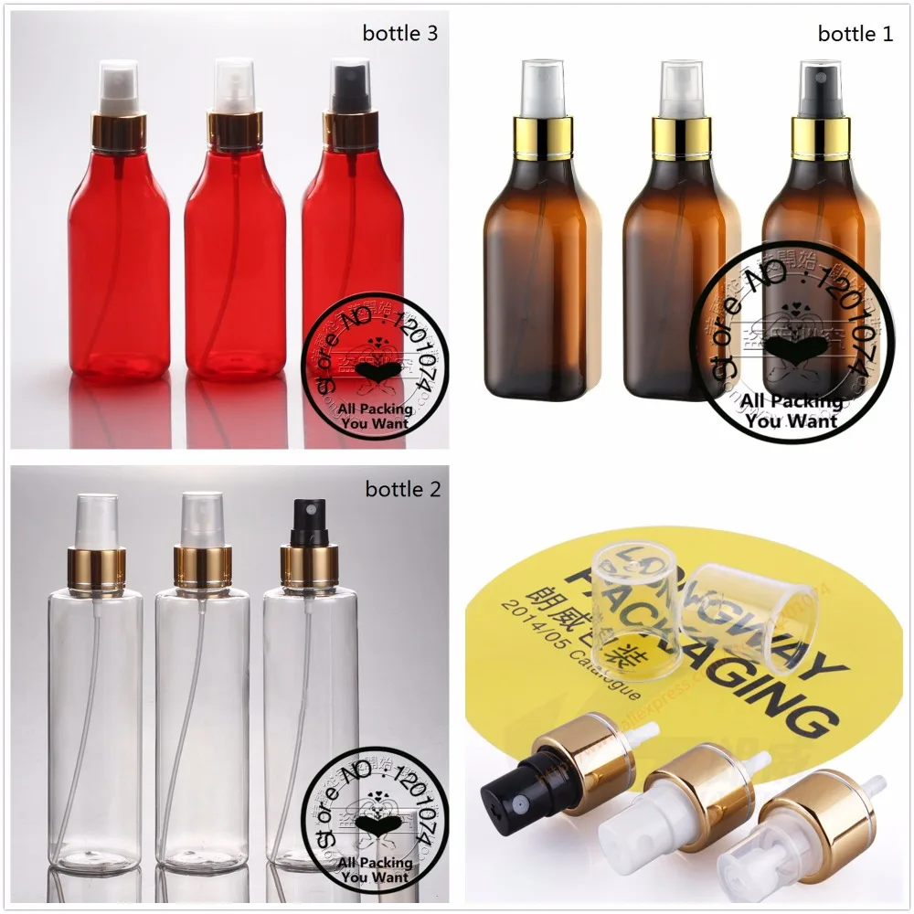 Buy 200ml pretty colors PET bottle with shiny gold