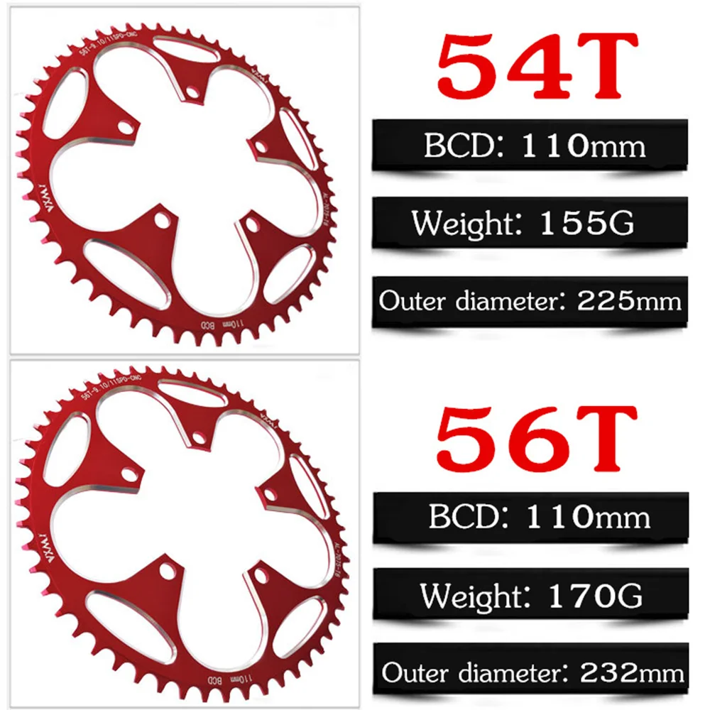 VXM Road Bicylcle 110BCD Кривошип 50 т 52 т 54 Т 56 т 58 т Звездочка сплав Сверхлегкий скалолазание мощность цепное кольцо пластина запчасти для велосипеда