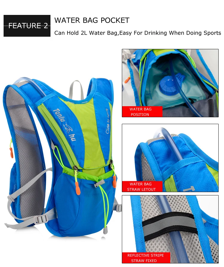 TANLUHU 675 Ultralight Outdoor Marathon Running Cycling Hiking Hydration Backpack Pack Vest Bag For 2L Water Bag Bladder Bottle