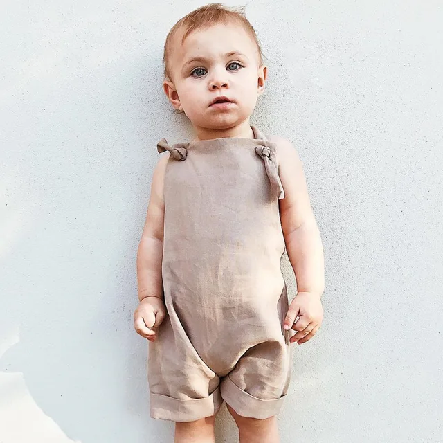 2018 New Girls Overalls Cotton Boys Overalls Drawstring Kids Overalls Spring Boys Clothing Solid Children Clothes