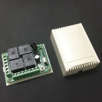 

dhl or fedex 20pcs 433Mhz Wireless Remote Control Switch DC 12V 4CH relay Receiver Module For 4CH 1527 learning code Transmitter