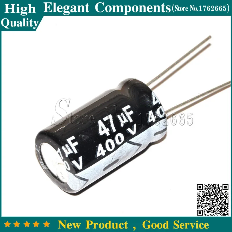 

5PCS 400V 47UF 47UF 400V Aluminum Electrolytic Capacitor Size 16*25MM 400 V / 47 UF Electrolytic Capacitor