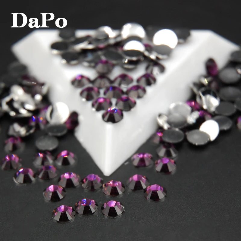 

Round Acrylic Rhinestone For Nails Decoration Grape Purple Color 3D Nail Art Decoration New Arrive DIY Nail Sticker