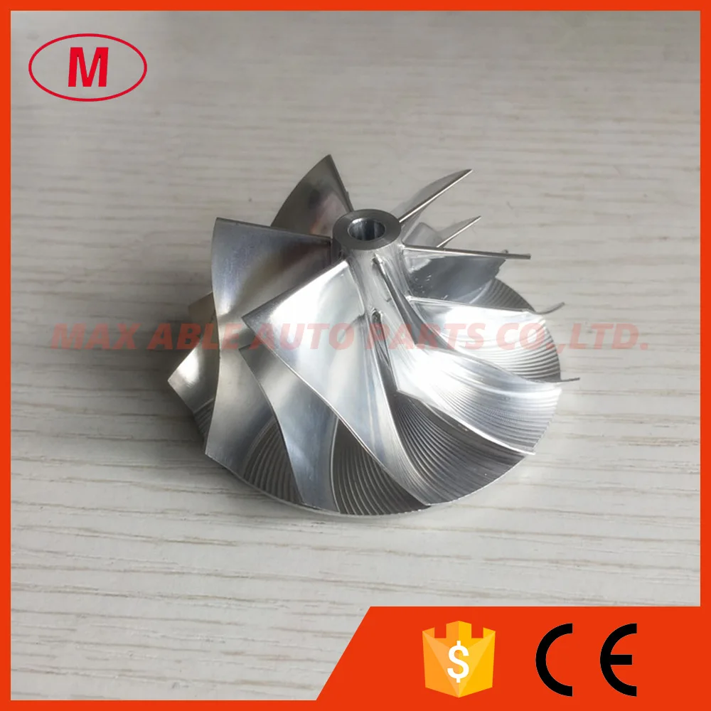 

RHF5/RHF55 46.30/60.00mm 6+6 blades high performance turbocharger aluminum 2618/Billet/milling compressor wheel for VF39 VF52