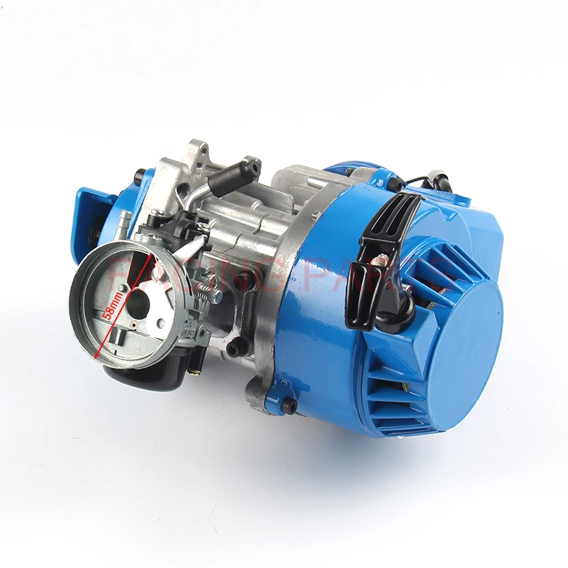 49CC Engine Aluminum Pull Start 15MM Carburetor CNC head Air filter Mini Moto Pocket ATV Quad Buggy Dirt Pit Bike Blue