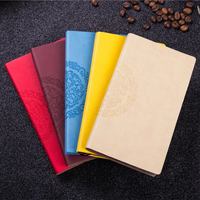 

Rainbow side paperback multicolor notebook simple pu cover retro notepad