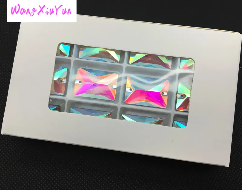 Crystal-AB-Clear-AB-Flat-Back-Rectangle-Glass-Sew-on-stone (4)