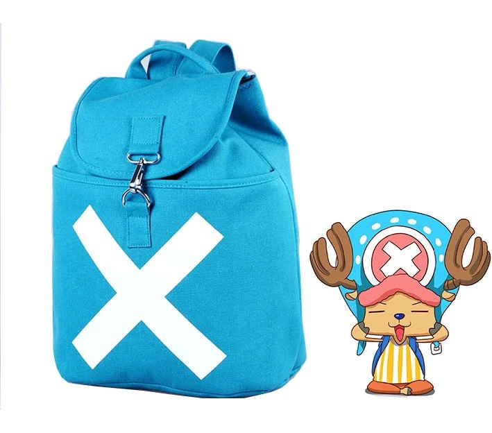 

Anime One Piece Bag Backpack Tony Tony Chopper Cosplay Blue Simplestyle Backpack