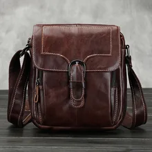 Nouveaux hommes première couche de peau de vache en cuir véritable rétro boucle de ceinture Cross Body épaule Messenger sac Vintage d’affaires