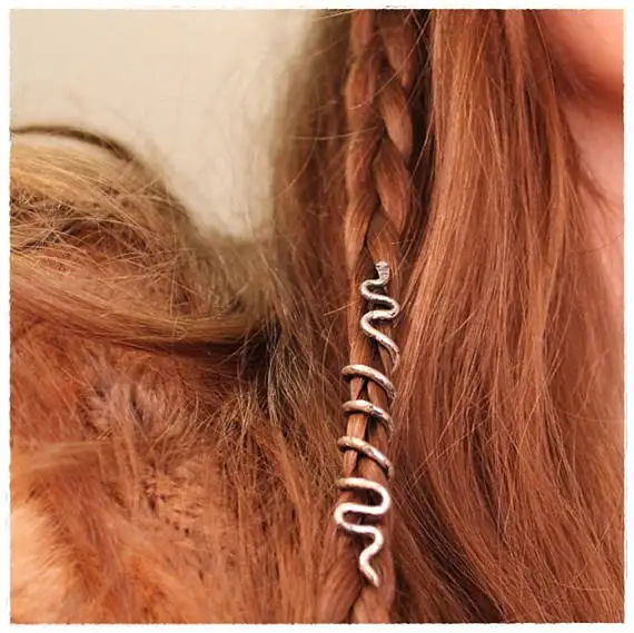 Snake Hair Beads Viking Beard Jewelry Bead Small Snake Hair Beads Viking Beard Jewelry Bead Accessory Dreadlock Accessories
