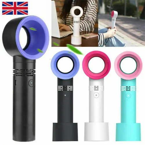 

360 Degrees Portable Bladeless Hand Held Cooler Mini USB Fans No Leaf Handy Mini Fan New