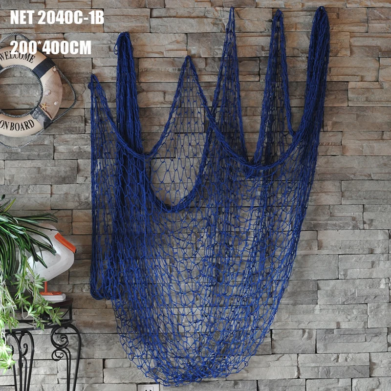 

200CM Decorative Fishing Net Portable Fish Net Decorating Network Mediterranean Style Beach Home Scene Party Wall Decoration Net
