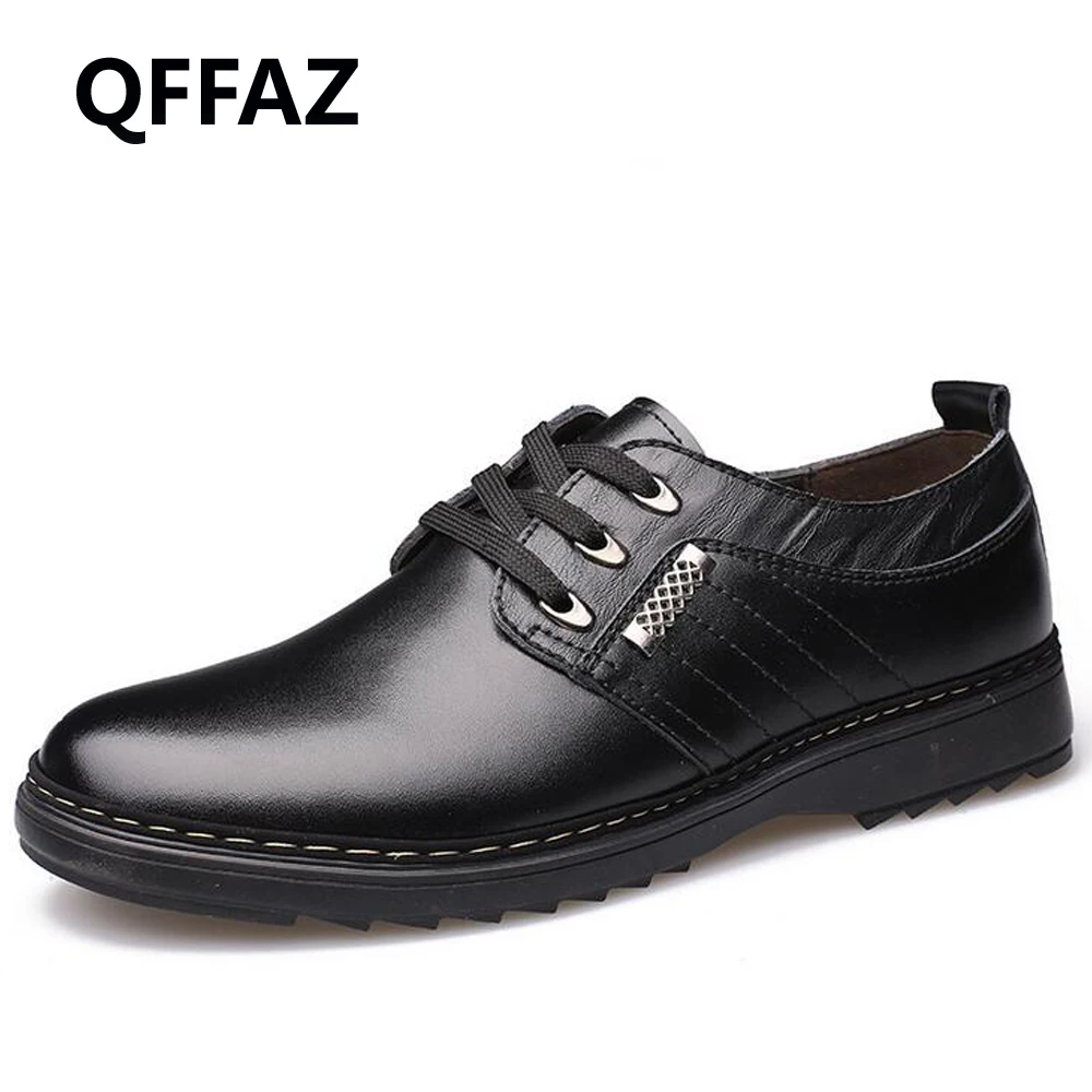 QFFAZ New Leather Mens Dress Shoes High Quality Oxford