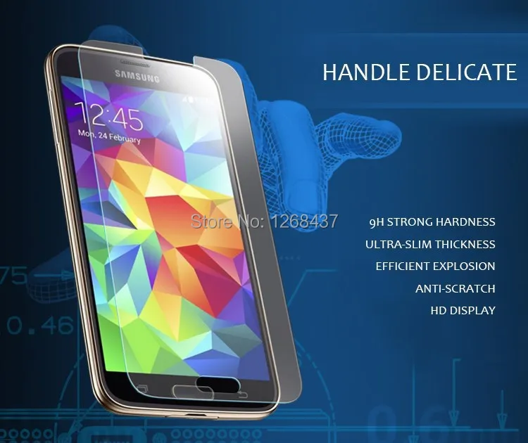 Explosion-Proof Premium Tempered Glass Screen Protector 0.2mm 2.5D for Samsung Galaxy S5 i9600 With Retail Package | Мобильные