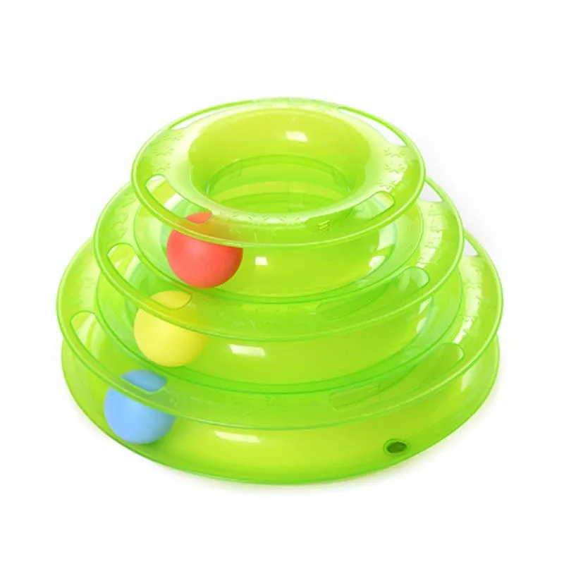 3 слоя Crazy Ball Disk Cat Toys Anti-slip Interactive Amusement Plate Triple Turntable Play Disc игрушка для маленьких домашних животных для котят кошек