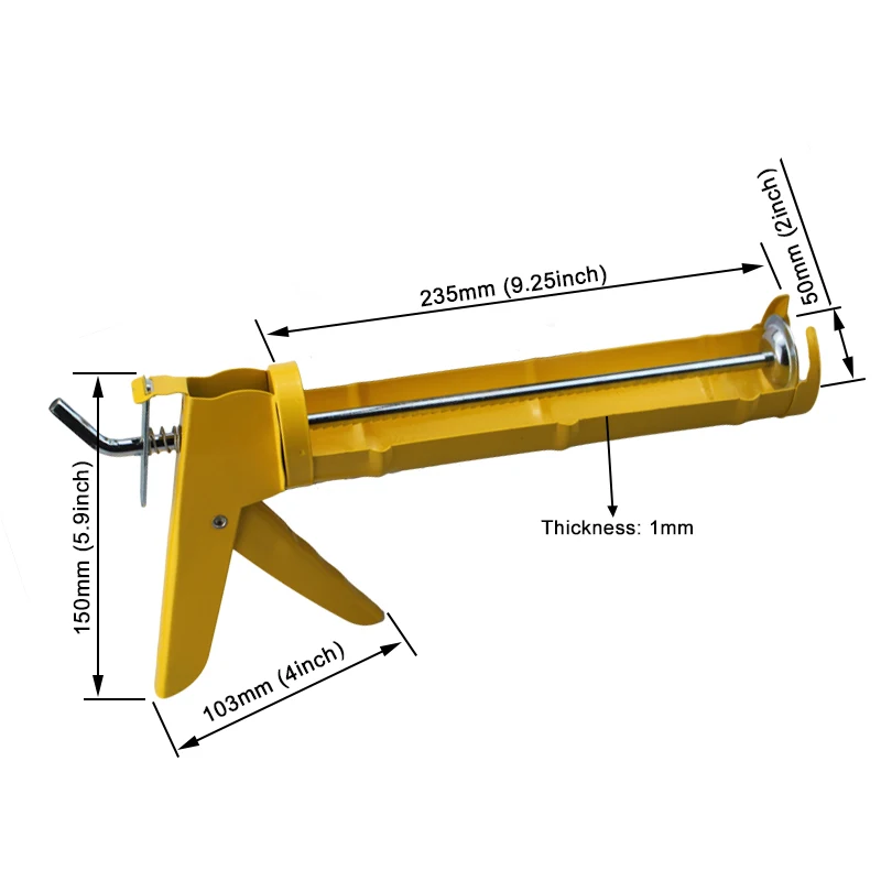 9 дюймов профессиональный ручной шприц-пистолет скребок стеклянный клеевой пистолет для домашнего улучшения двери и стеклянное уплотнение для окна