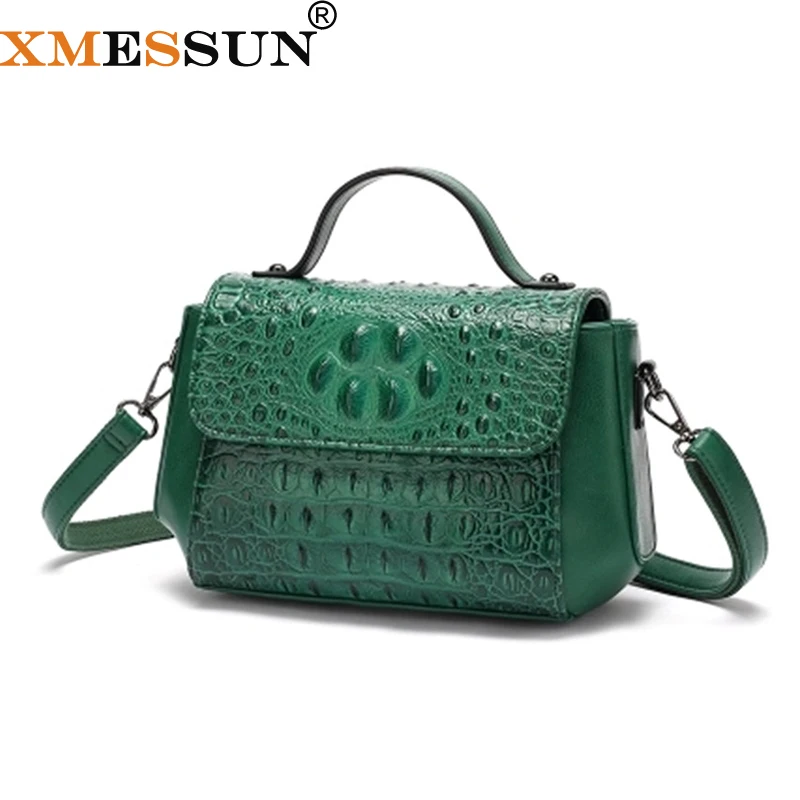 

XMESSUN Crocodile Pattern Bag Fashion Female Shoulder Messenger Bag Genuine Leather Handbag Women Crossbody Bag Dropship F142