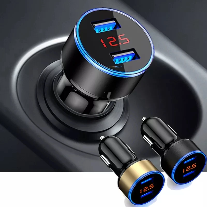

Dual USB Car Charger LED Display 3.1A 12V 24V Cigarette Lighter Phone Charging For iPhone Samsung Auto Electronic Accessories