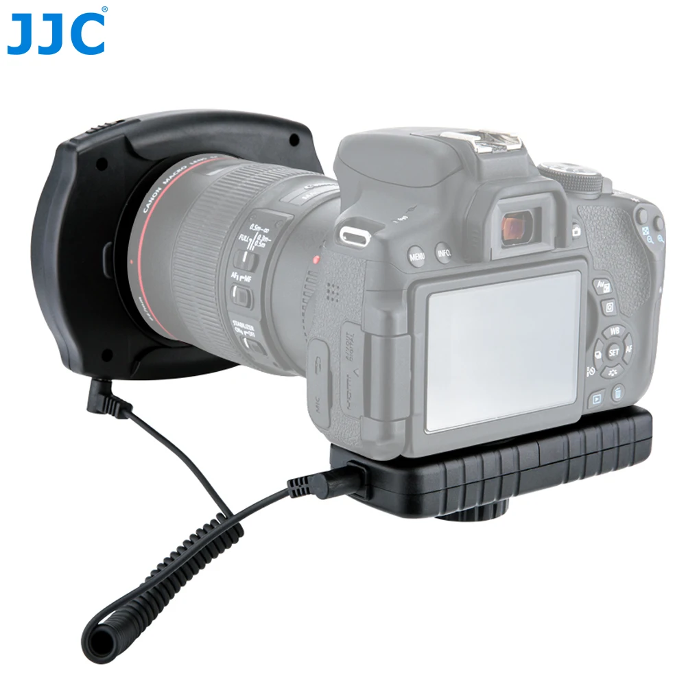 JJC LED 플래시 매크로 링 라이트 스피드 라이트 DSLR 매크로 렌즈 용, 어댑터 링 포함, 49mm 52mm 55mm 58mm 62mm 67mm 스텝 링