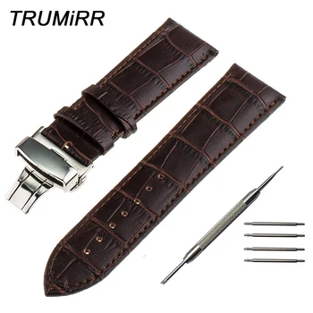 

24mm Genuine Leather Watchband for Sony Smartwatch 2 SW2 Push Button Butterfly Buckle Watch Band Bracelet Strap Black Brown Red
