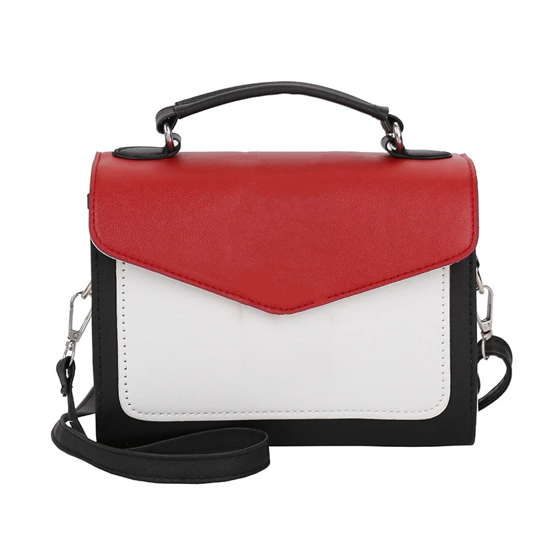 

Leather Fashion Women Handbag PU Leather Patchwork Lady Handbag Shoulder Bag Solid Color Messenger Bag Women