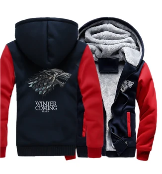 

Game Of Thrones Sweatshirts For Men 2018 New Fashion Streetwear Winter Is Coming Stark Wolf Hoodie Hip Hop Jacket Men's Hoodies