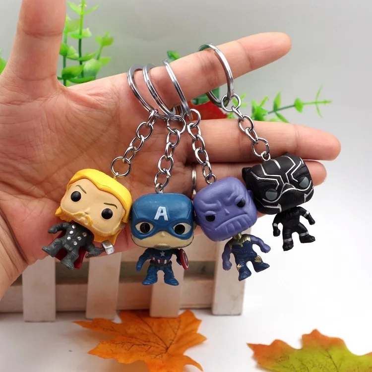 4 шт. в партии Marvel Avengers аксессуары для ключей 3d поп брелок Капитан Америка Тор
