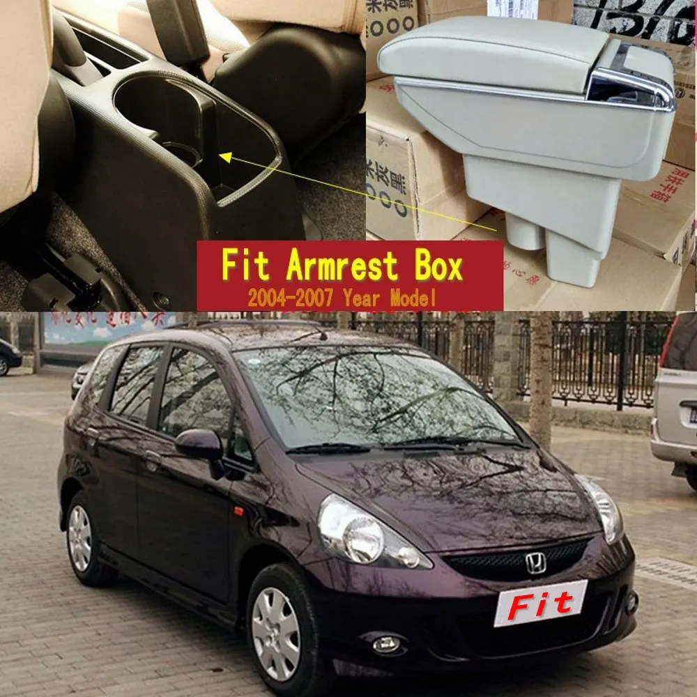 

Arm Rest Rotatable For Honda Fit Jazz 2002-2008 Hatchback Center Centre Console Storage Box Armrest 2003 2004 2005 2006 2007